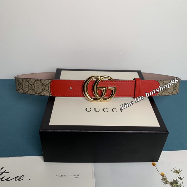 Gucci經典皮帶 古奇GGSupreme小牛皮腰帶 古奇2020早春新款  jjp1563